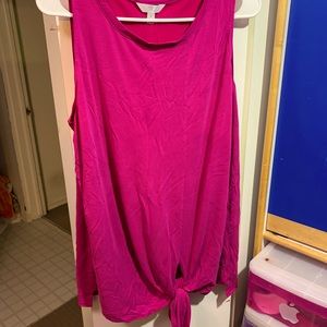 Front tie sleeveless top